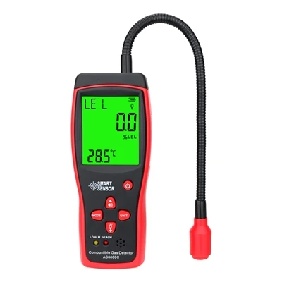 2 0 23 Detector de gás combustível de vendas a quente com exibição de LCD AS8...